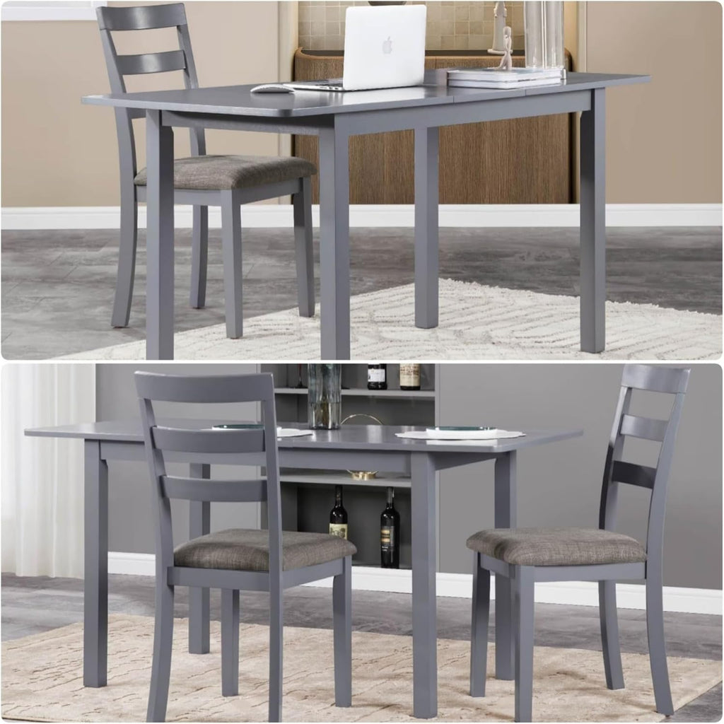 Dining Chairs Set of 2, Wooden Upholstered Kitchen Chairs with Solid Wood Legs & High Ladder Back, 275lbs Capacity, Comfortable Farmhouse Style Kitchen Chairs for Dining Room, Dark Brown