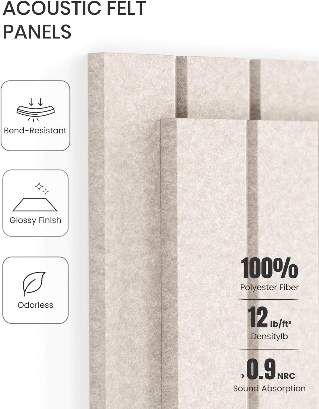 Fluxynara Large Felt Bulletin Board 48" x 36" Cork Board Alternative-12 Pack with 70 Safe Removable Adhesive Tabs, Cork Boards for Walls Cork Board for Home Office Classroom Pin Board (Oatmeal)