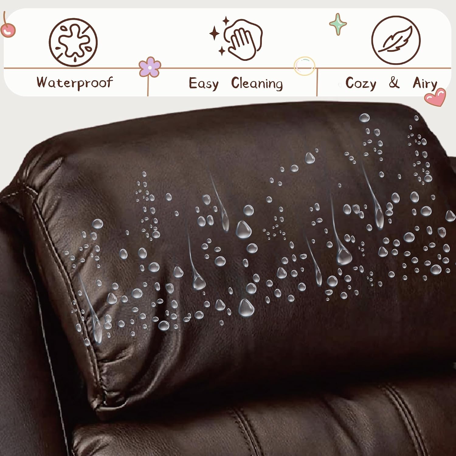 Macaron Kids Reclining Chair Leather Recliner Sofa Push Back Toddler Youth Children Child Ages 2-8