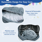 3 in 1 Kids Bean Bag Chair Bed, Kids Fluffy Stuffed Floor Pillow for Gaming and Reading, Ultra Soft Faux Fur Fabric Bean Bag Chairs to Lounger for Playroom, Living Room, Bedroom, Gray