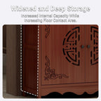 Altar Cabinet, Pooja Cabinet, Thick Bamboo Altar Table, Personal Meditation Temple for Temples and Homes, Meditation Shrine with Drawers & Storage(Style A,53cm/20.8in)