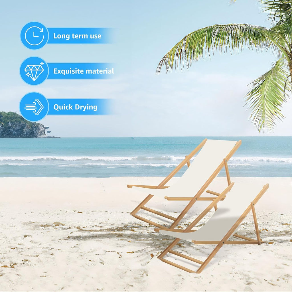 Deck Chair Sling Replacement, 45×16.9" Patio Sling Lounge Chairs Canvas, Folding Lounge Repair Cloth DIY Replacement Kits for Sunbathing Garden Courtyard Beach Relaxation (No Pillow)