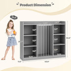 35.8" Toy Storage Organizer and Stuffed Animal Storage, 6 Cube Bookshelf for Kids Room, Playroom, Nursery, Rounded Corners & Anti-Tip, Grey