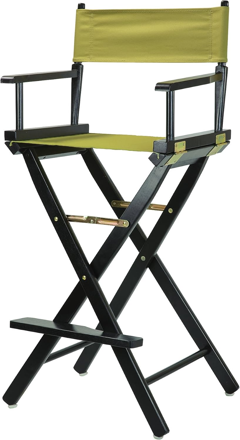 Casual Home 30" Director's Chair Black Frame-with Olive Canvas, Bar Height
