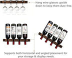 Wall Mounted Wooden Wine/Tall Glass Rack, Hanging Tall Glass Storage & Bar Organizer for Home & Bar Decor.(2)