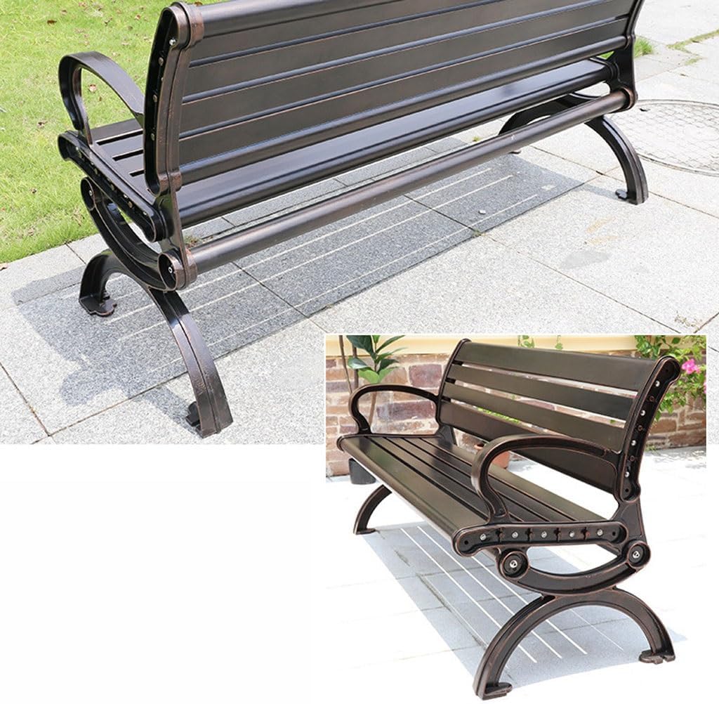 Patio Benches for Outdoors Park Bench Outdoor Leisure Chair Square Area Aluminum Alloy Double Garden Benches for Outdoors