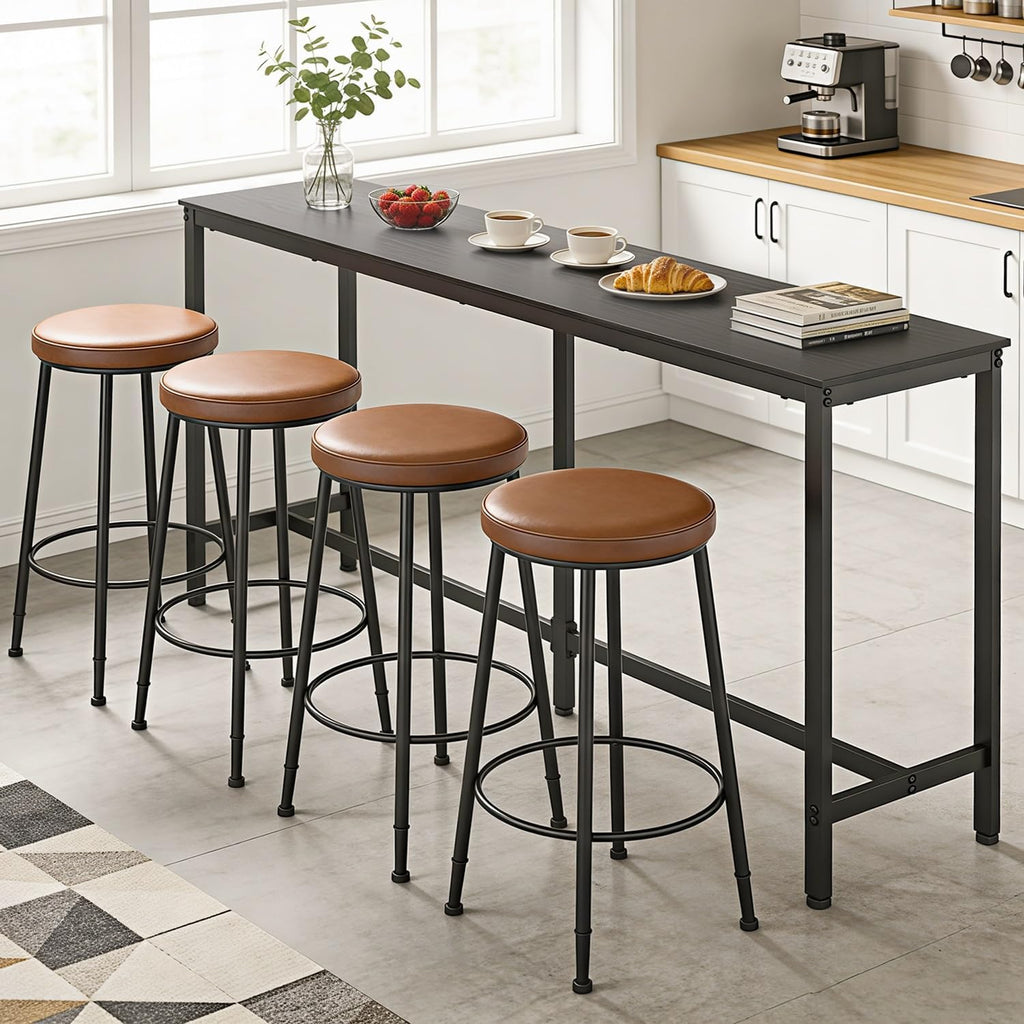 FDW 71” Bar Table, Bar Height Pub Table with Sturdy Legs & Adjustable Foot Pads, Counter Height Dining Table for Bar, Pub, Kitchen, Dining Room, Coffee Shop – Black