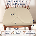 2.5" ThickChair Cushions for Dining Chairs Set of 4, D-Shaped Seat Cushions with Removable Washable Cover and Ties, Non-Slip Chair Pads for Kitchen, Indoor Dining Room, Patio Chairs (Beige)