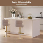 homary 71" White Kitchen Island with Storage Large Kitchen Cabinet with Drawers & Sintered Stone Top Island Table for Dining Room