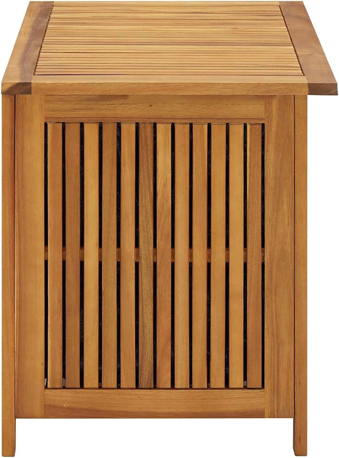 Gecheer Garden Storage Box, Solid Acacia Wood Outdoor Storage Bench 90x50x58 cm with Water Resistant Bag for Patio and Indoor Organization