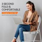 1 Pack Folding Chairs with Cushion Padded - Metal Chairs w/Comfortable Seats and Durable Steel Frame Foldable Chair for Indoor Outdoor Wedding, Party, Backyard & Office Events (White, 1 Pack)