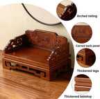 Bamboo Buddha Altar Cabinet, Prayer Meditation Table, Chinese Carving Buddhist Altar Shelf for Living Room, Bedroom, Office(19.6 * 9.8 * 4.3in)