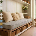 Custom Size Bench Cushion, Custom Bench Cushions for Indoor Furniture, 75D Foam Furniture Window Seat Cushion, Breakfast Nook, Mudroom, Banquette Bench Cushion, Non-Slip Bottom, Pipe Design