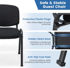 Giantex 12-Pack Conference Chair Set - Stackable Guest Chair with Metal Frame, Padded Cushion, Stacking Reception Chair, Lobby Chairs Set of 12, Stackable Chairs, Office Waiting Room Chair, Black