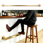 Bar Foot Rail Kit, Square Pipe Foot Rest for Bar Counter, Wall Mounted, Rest Brackets with Internal Connector, Stair Handrail, for Commercial & Home Coffee Shop(Black,5.5m)