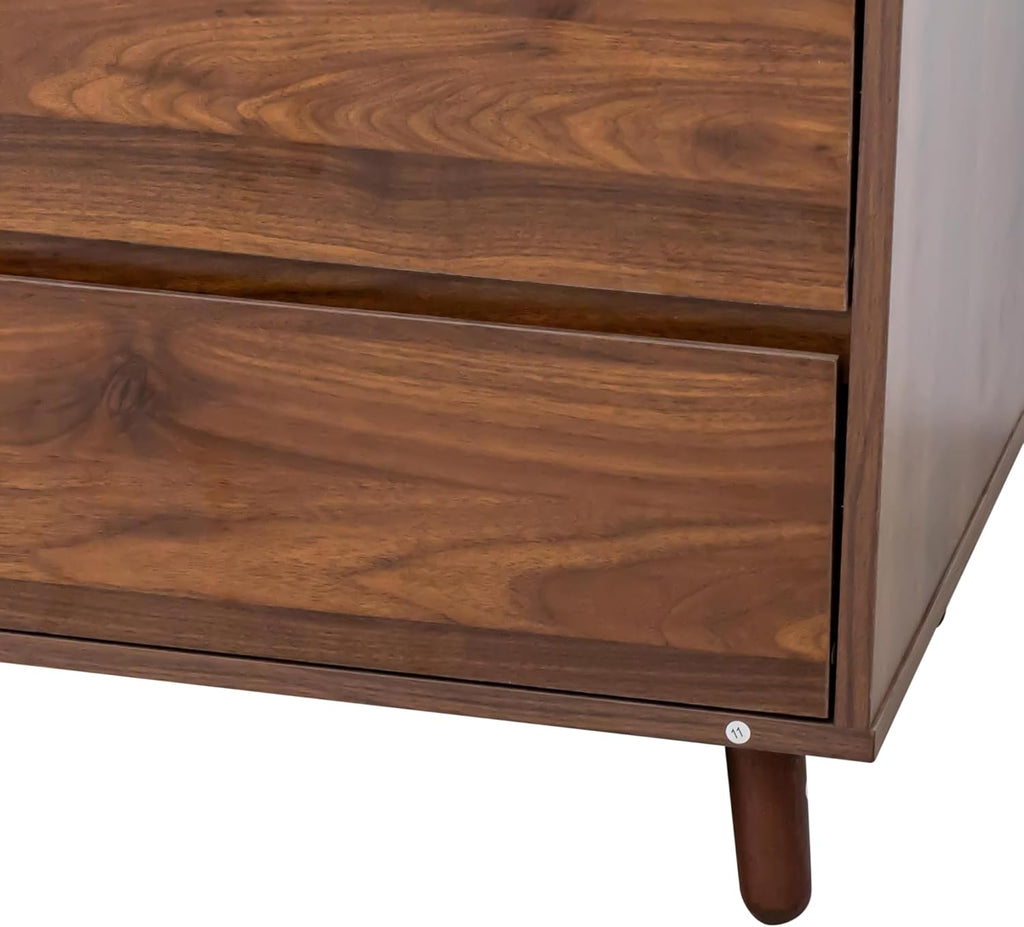 Dancongtea 63" Wide Large Kitchen Hutch Cabinet – Freestanding Pantry Storage with 4 Doors, 4 Drawers & Microwave Shelf – Walnut Finish for Kitchen, Dining Room, Pantry Organization