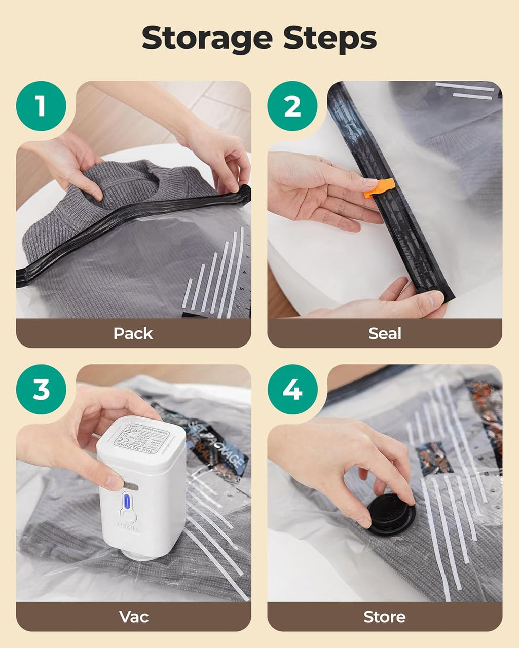 BAGSMART Travel Vacuum Bags with Wireless Pump, 18 Pack Space Saver Bags for Suitcase & Home Storage, Cordless Compression Bags Set for Clothes, with Toiletry Bag, Laundry Bag, Shoe Bag