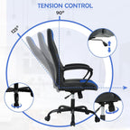 Gaming Chair Office Chair Ergonomic Video Game Chairs Adjustable Reclining Computer Chair with Lumbar Support Armrest Headrest Task Rolling Swivel Chair Game Chair for Adult Teen - Blue