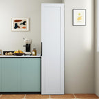 63'' Particle Board and Free Standing Pantry Cabinet, Kitchen Storage Cabinet with Doors Tall Kitchen Pantry Cabinet for Dining Room and Living Room Organization (White)