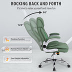 400lbs Green Office Chair Big Tall Comfortable Desk Chair with Back Support Arms, Wide Seat Cute Criss Cross Home Office Desk Chairs for Women