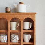 Solid Wood Countertop Cabinets,North America A Grade Cherry One Piece Solid Wood Storage Rack Simple European Style Wooden Kitchen Table Cup Holder No Assembly Required