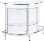 Coaster Home Furnishings Amarillo Glass Top Freestanding Home Bar Cabinet, Modern Liquor Cabinet with 2 Shelves and Wine Glass Rack, White