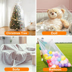 5 Pcs 98 x 59in Extra Large Balloon Bags for Transport, Thickened Reusable Clear Christmas Tree Disposal Bag, Large Balloon Storage Bags for Party Wedding Supplies