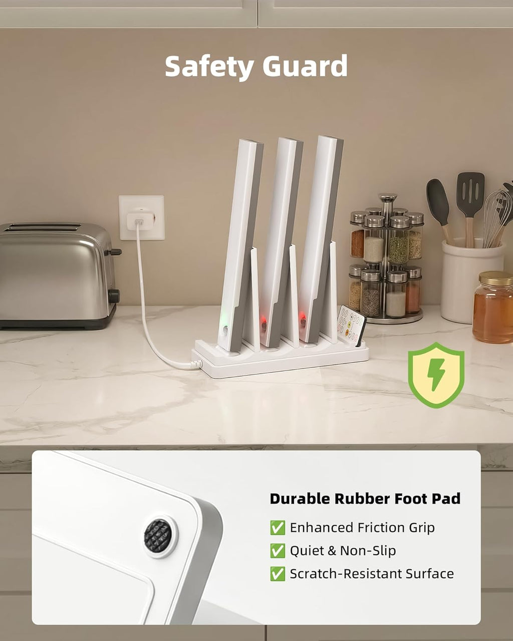 EZVALO Charging Station for Under Cabinet Lighting, Charging Base Compatible with MCGOR, Gritin, 3 Type-C Ports(Adapter Not Included)⁠