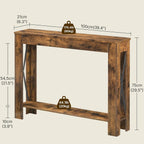 YATINEY Farmhouse Console Table, 39.4'' Small Narrow Entryway Table, Wood Couch Table Behind Sofa with Storage Shelf, Slim Farmhouse Hallway Table for Living Room, Hallway, Foyer, Rustic Brown CT34RR