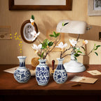 Yesland Small Blue and White Porcelain Vases Set of 3, 5 Inch Tall Mini Vintage Vase Chinoiserie Vases, Classic Decorative Bud Vases for Farmhouse Table Centerpiece, Flower Decor