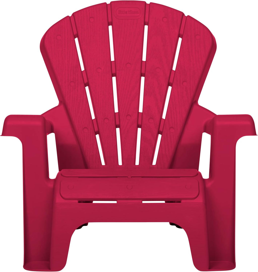 Little Tikes Kids Garden Chair 4 Pack in Red, Outdoor Toddler Activity Adirondack Chairs for Picnic, Garden, Patio, Backyard & Beach, Outdoor Chair Set