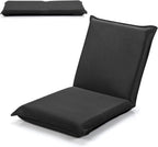 LIFEZEAL Folding Floor Chair, Reading Chair with 6 Positions Adjustable Backrest, Floor Chair with Mesh Surface, for Reading, Meditation, Yoga (Black)