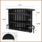 4-Tier Bar Table, 39.4" H Home Bar Unit with Footrest, Arc-Shaped Mini Bar Table, Modern Wine Bar Cabinet for Home Pub, Living Room, Black