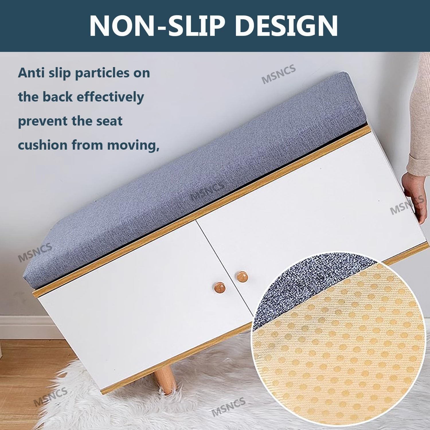Piano/Change Shoe Bench Cushions for Indoor Furniture,Seat Cushions 90/100/120/150/160 cm,5cm Thickness,Non Slip Kitchen Dining Bench Seat Pad Detachable, Washable(Dark Gray,150x50x5cm)