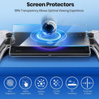 FYOUNG 3 in 1 Accessories Bundle for Playstation Portal, Carrying Case & Hard PC Clear Cover with Tempered Screen Protector, Protective Case & Shell Travel Handbag for PS5 Portal (Light Blue)