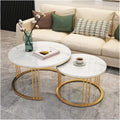Coffee Table Living-Room Tables Nesting Coffees End Tables Modern Decor Side Table Round Stand Tea Table for Living Room Home and Office(80cm+65cm)
