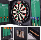ONE80 All-in-One Dartgame Center with Self-Healing Sisal/Double-Sided Dartboard & Multifunctional Cabinet 6 Steeltip Darts and Mounting Kit Included