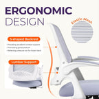 NEO CHAIR Office Desk Gaming Ergonomic Computer Chair with Lumbar Back Support Adjustable Height Swivel Rolling Wheels Flip-up Arms Mesh Chair for Home Vanity (Purple)