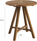 Solid Wood Bar Table, 31.5" Round Pub Bistro Table for Cafe, Dining Room, Kitchen, Living Room