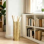 Metal Round Umbrella Stand Rack,Free Standing Umbrella Holder Bin, Canes Walking Sticks Holder for Entryway, Home, Office,Gold
