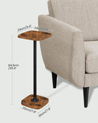 CHOEZON Small Side Table and Height Adjustable Drink Table Bundle, for Small Space, Sofa, Living Room, Bedroom, TBZ24BF-TBZ31BF