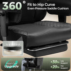 GTPOFFICE Big and Tall Office Chair 400LBS Wide Seat Computer Gaming Chair with Footrest & Comfy Lumbar Support, Leather High Back Executive Chair with Ergonomic Pressure Relief Seat Cushion, Black