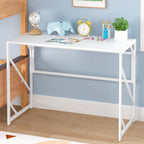 Elephance Folding Desk Writing Computer Desk for Home Office, No-Assembly Study Office Desk Foldable Table for Small Spaces