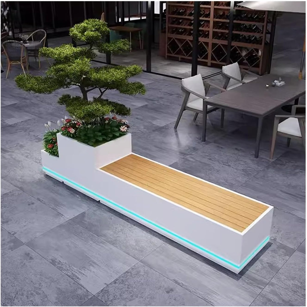 Planter Box with Bench Outdoor Flower Boxes Leisure Chairs Terraces Parks Courtyards Benches Beds
