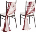 Ling's moment Chair Sashes, Wedding Aisle Decorations, Burgundy Pink Blush | 16pcs Chair Cover Draping Fabric Wrinkle-Free with Tie for Party Ceremony Reception Floral Arrangement Banquet Outdoor Decor