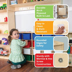 Wood Designs Sand and Water Sensory Play Table, Drainable Plastic Tub with Lid, Sturdy Birch Plywood Built for Kids, Daycare, Classroom 46" W x 17" D