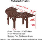 Wooden Curved Round Park Bench,Solid Wood Slatted Seat Fan-Shaped Garden Tree Bench,for Yard/Porch/Lawn/Patio(1-Pack)
