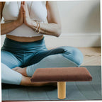 Wooden Bench with Cushion, Ergonomic Prayer Stool for Home, Small Size Under 150cm Height, Portable Balance Chair for Mindfulness and Relaxation