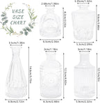 SUPMIND Glass Bud Vase Set of 5, Clear Small Flower Vases for Centerpieces in Bulk, Mini Vintage Vase for Rustic Wedding, Home,Table