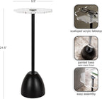 Kate and Laurel Acari Modern Pedestal Drink Table, 10 x 10 x 22, Clear Acrylic and Black, Decorative End Table with Scalloped Acrylic Tabletop for Use as Small Plant Stand or Cute Living Room Accent